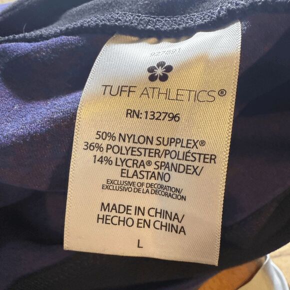 Tuff Athletics Womens Heather Mid-rise Workout Pull-on Crop Leggings Blue Large - Picture 4 of 8